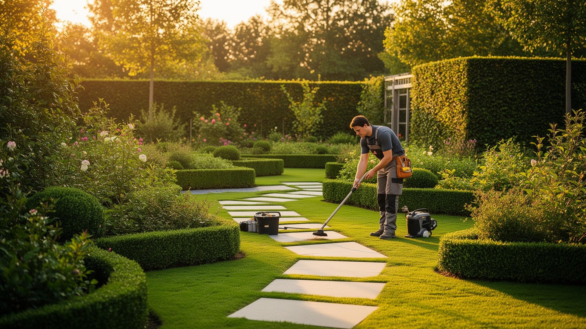 Werken Janssens aan het werk in de tuin