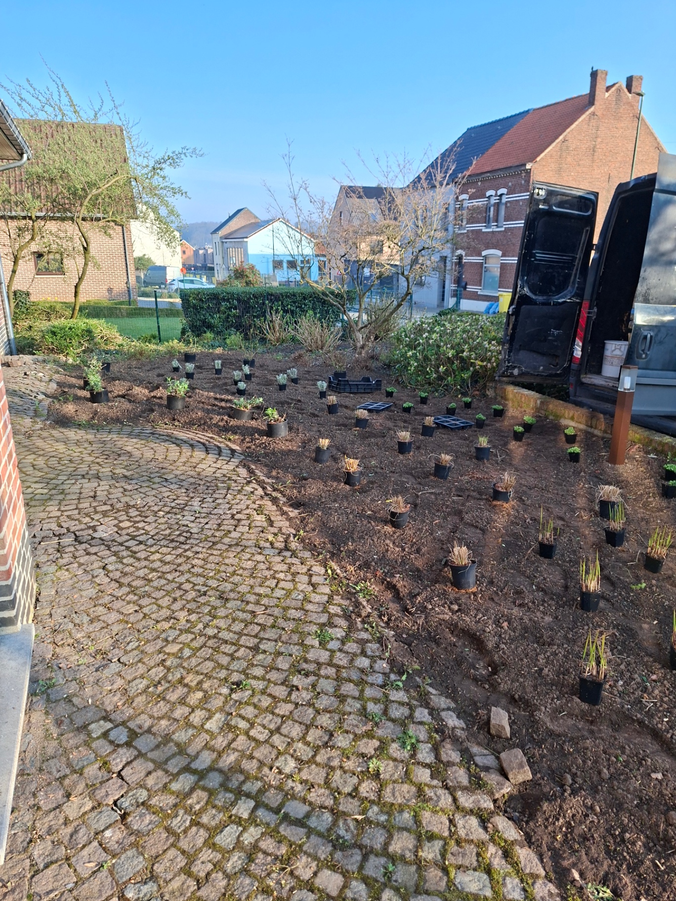 Voortuin na heraanleg met nieuwe beplanting